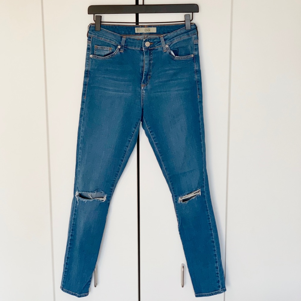 Topshop Leigh Skinny Jeans with Knee Rip